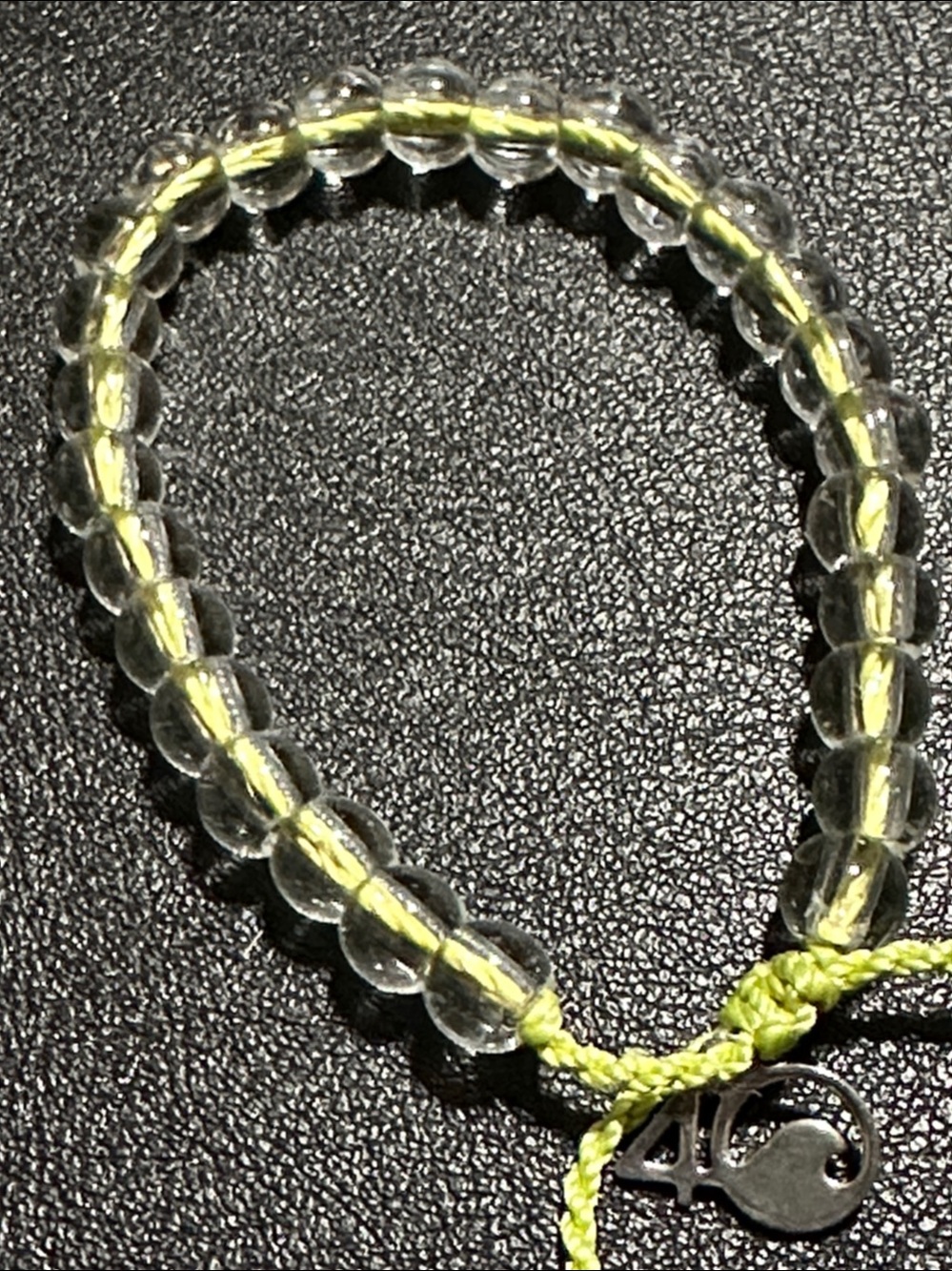4Ocean Clear 6.4mm Glass Beaded Adjustable Bracelet - Picture 6 of 10